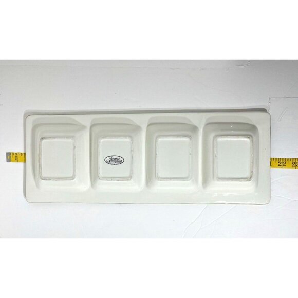 Vintage Strange Fruit Design Ceramic Serving Platter 19" X 7.5", 4 Compartments - Picture 12 of 16